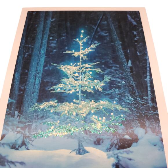 Vintage Hallmark Christmas Cards Blue Christmas Tree Sparkles Diana Manning - Picture 2 of 11